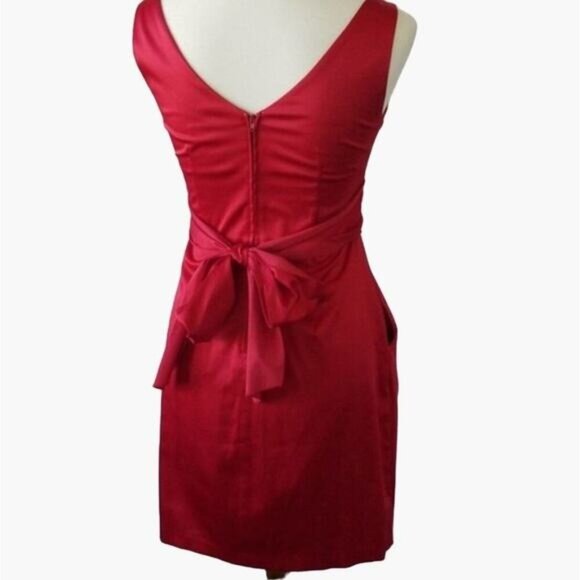 Teeze Me Red Cocktail Dress Juniors Size 9 Double Pokcets Multi Way Tie Excellen - Picture 5 of 10